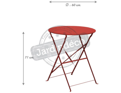 Table ronde en acier 60 cm Cuba (Rouge)