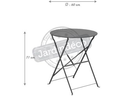 Table ronde en acier 60 cm Cuba (Gris)