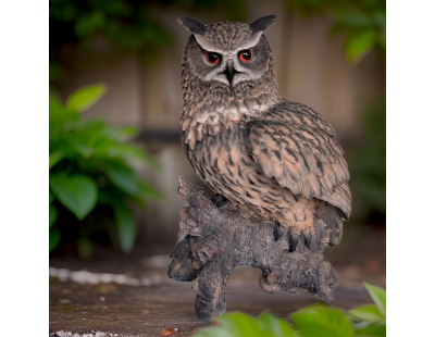 Hibou sur branche en résine 60 cm