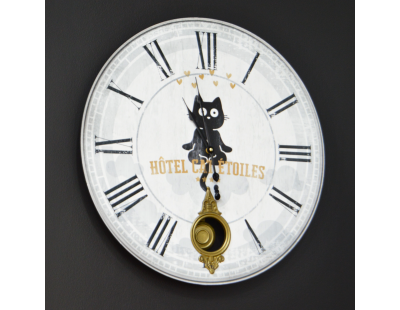 Horloge avec balancier Chats 58 cm (Un chat)