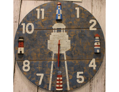 Horloge en bois Phare 50 cm