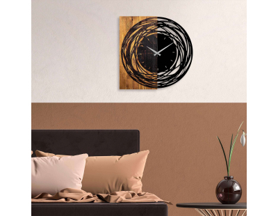 Horloge en bois et métal Clock (Rond)