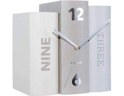 Horloge 3 livres Book (Gris)