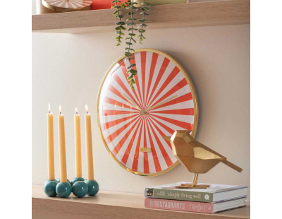 Horloge en métal Candy Swirl Dome (Orange)