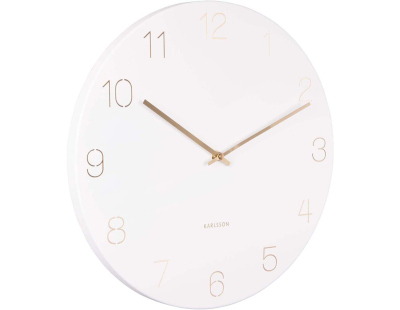 Horloge en métal chiffres gravés Charm (Blanc)