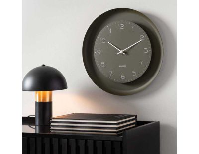 Horloge mural en métal Dual Disc (Vert mousse)