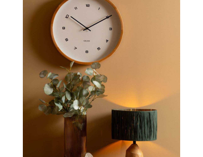 Horloge murale en bois Modesta (Blanc)