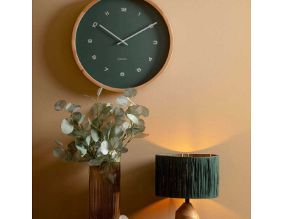 Horloge murale en bois Modesta (Vert jungle)