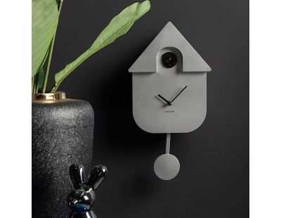 Horloge murale moderne Cuckoo (Argent métalique)