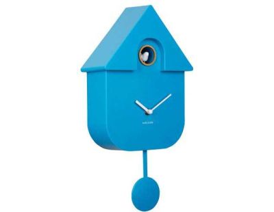 Horloge murale moderne Cuckoo (Bleu vif)