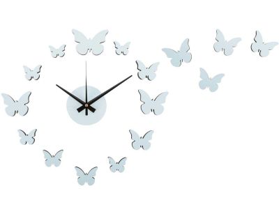 Horloge murale pastel DIY Butterfly (Bleu clair)