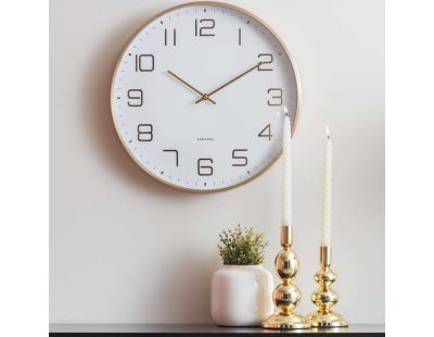 Horloge murale ronde Elegance Glow (Blanc)