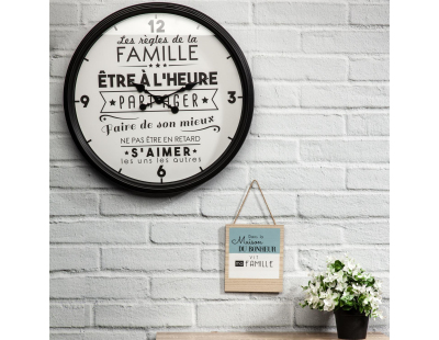 Horloge en plastique La vie en famille