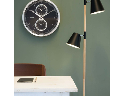 Horloge ronde Multiple time 50 cm (Noir)