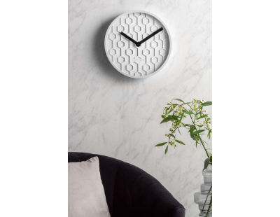 Horloge ronde en béton Honey  31 cm (Blanc)