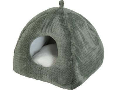 Igloo pour chat en fourrure Olympe 46 x 46 cm (Kaki)