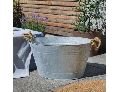 Jardinière bassine en zinc patiné