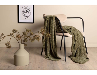 Jeté de canapé en polyester chenille Ally 170 x 130 cm (Vert)