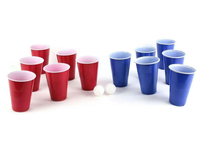 Jeu à boire avec verres réutilisables Bière pong