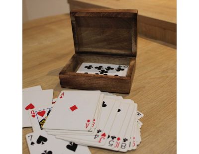 Jeu de cartes avec boite de rangement en manguier