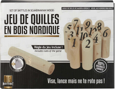 Jeu de quilles en bois nordique