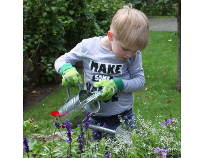 Kit petit jardinier accessoires pour enfant en métal (Seau + gants + petits outils)