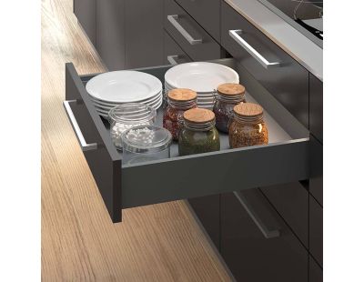 Kit tiroir anthracite pour cuisine et salle de bain Vertex (Module de 90 cm - Hauteur de 17.8 cm)