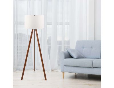 Lampadaire en MDF et PVC Floor (Blanc et marron)