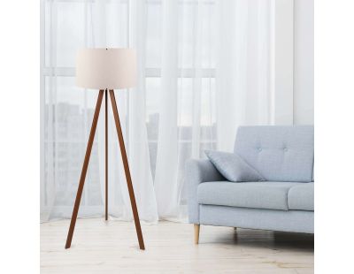 Lampadaire en MDF et PVC Floor (Ecru et marron)