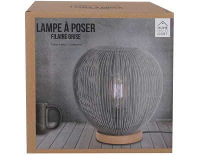 Lampe boule filaire à poser 26 cm (Gris)