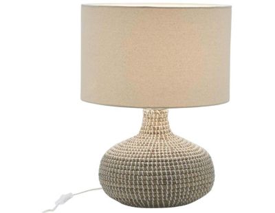 Lampe de chevet en jonc naturel (Boule)