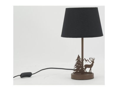 Lampe en métal Cerf avec abat-jour noir (Cerf)