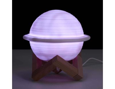 Lampe ronde avec support en bois Saturne