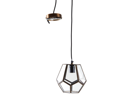 Lampe suspension laiton et verre