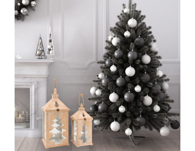 Lanterne en pin et métal Sapin (Lot de 2)