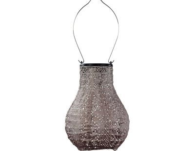 Lanterne solaire Bulb 16 cm (Lace - Taupe)