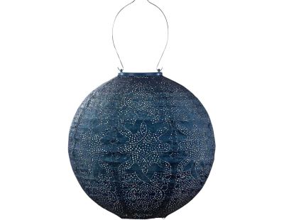 Lanterne solaire Round 30 cm (Marrakesh - Bleu Pétrole)