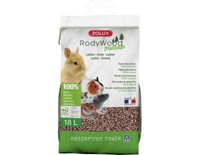 Litère granulés de bois Rodywood (18 litres)