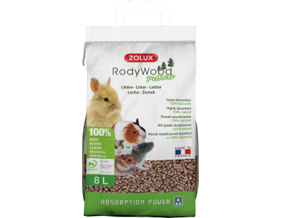 Litère granulés de bois Rodywood (8 litres)