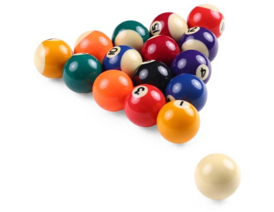 Lot de 16 billes de billard 57 mm en résine (Billard américain - multi)