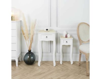 Lot de 2 sellettes avec tiroir en MDF Victoria