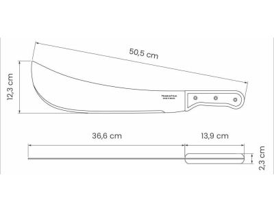 Machette en acier carbone et bois (Lame 36 cm (M2))