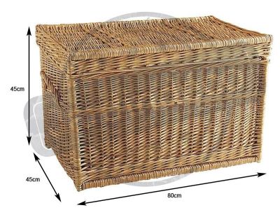 Malle de rangement en osier buff (80 x 45 x 45 cm)