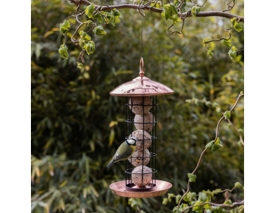 Mangeoire à oiseaux (Plaqué cuivre - boules de graisses)