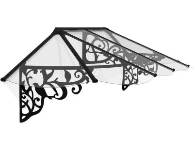 Marquise de porte en aluminium et polycarbonate Lily (267 x 88 cm)