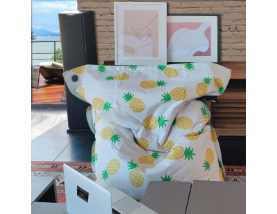 Maxi coussin imprimé intérieur extérieur 140 x 180 cm (Ananas)