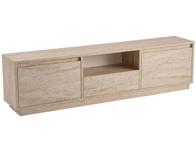 Meuble TV en aggloméré 168x43,5x12,5 cm Vanguard (Beige Travertine)