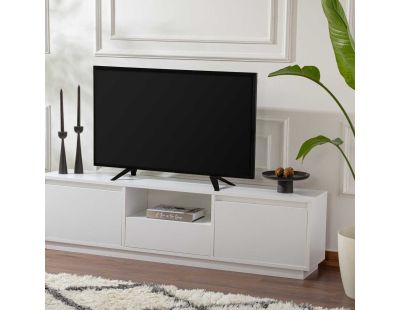 Meuble TV en aggloméré 168x43,5x12,5 cm Vanguard (Blanc)