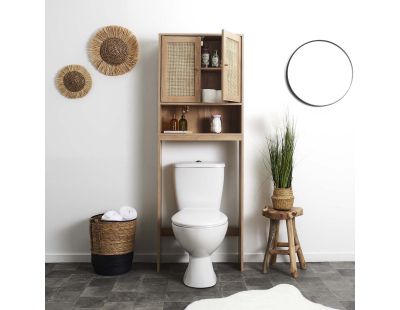 Meuble WC cannage et bois Bali