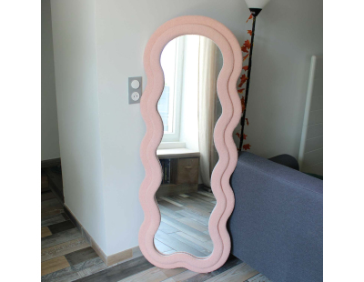 Miroir cadre en tissu Charlotte (Rose)